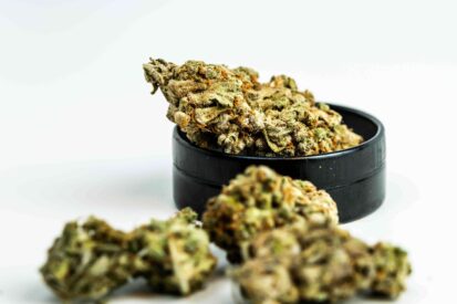 Cannabis in einem Grinder