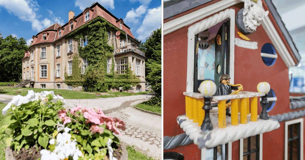 Die außen ansicht der Wohnstätte Schloß Delligsen und dem Puppenhaus