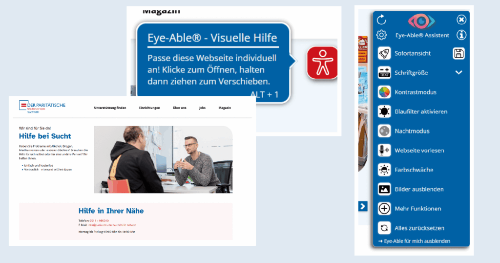 Screenshot zur Digitalen Barrierefreiheit