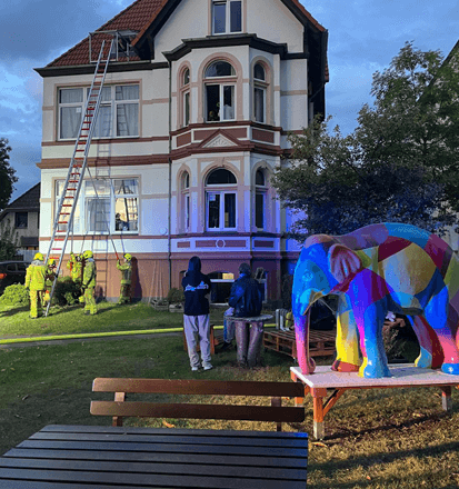 Feuerwehrübung in der Wohngruppe Nordhafen