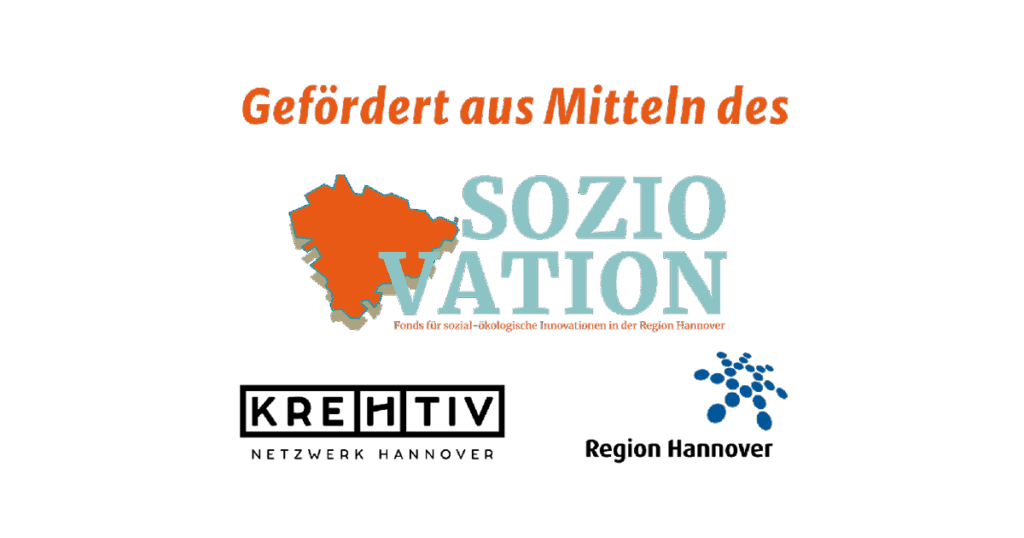 Logo: Gefördert von: Soziovation
