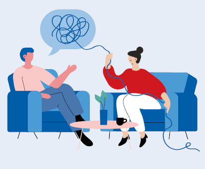 wissen und austausch grafik zu therapie